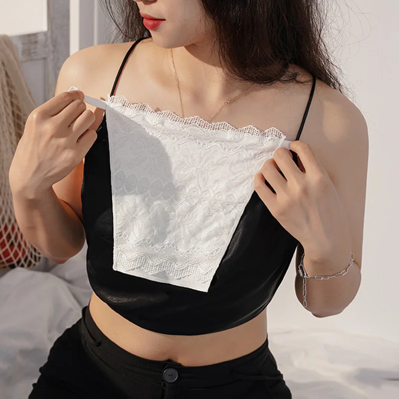 Women Lingerie Bra Women Tube Tops Tube Bra With Elastic Band Clip-on Lace Mock Camisole For Women Low Cut Clothing