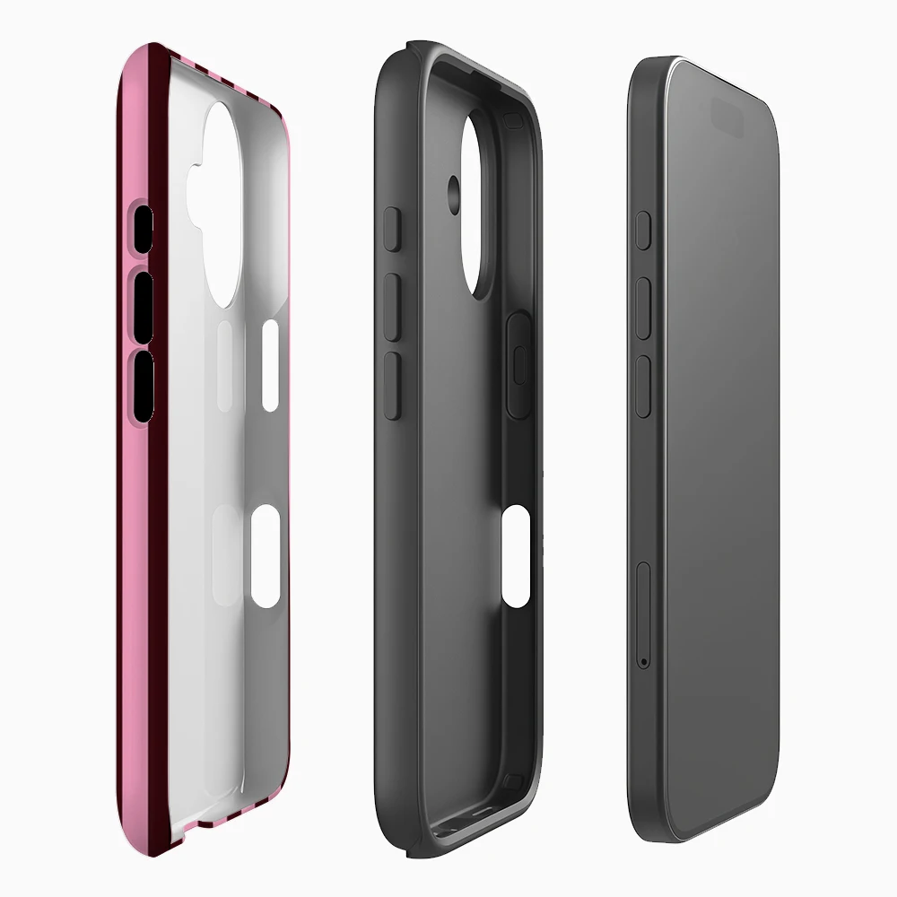 Luxury Double-Layer Pink Burgundy Vertical Striped Phone Case
