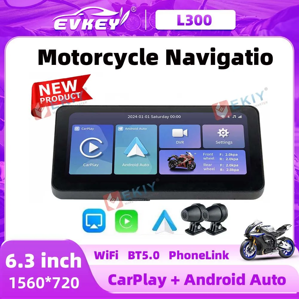 EKIY L300 Linux carplay motorcycle Wireless CarPlay&Android