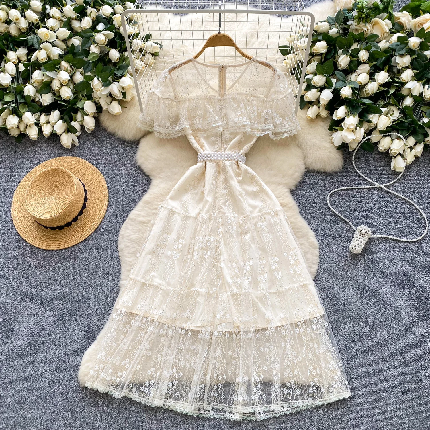 Sexy short sleeve chain lace Dress Chic Vintage Evening Party Club Women  Chic Summer ceremony dresses - AliExpress 200000345