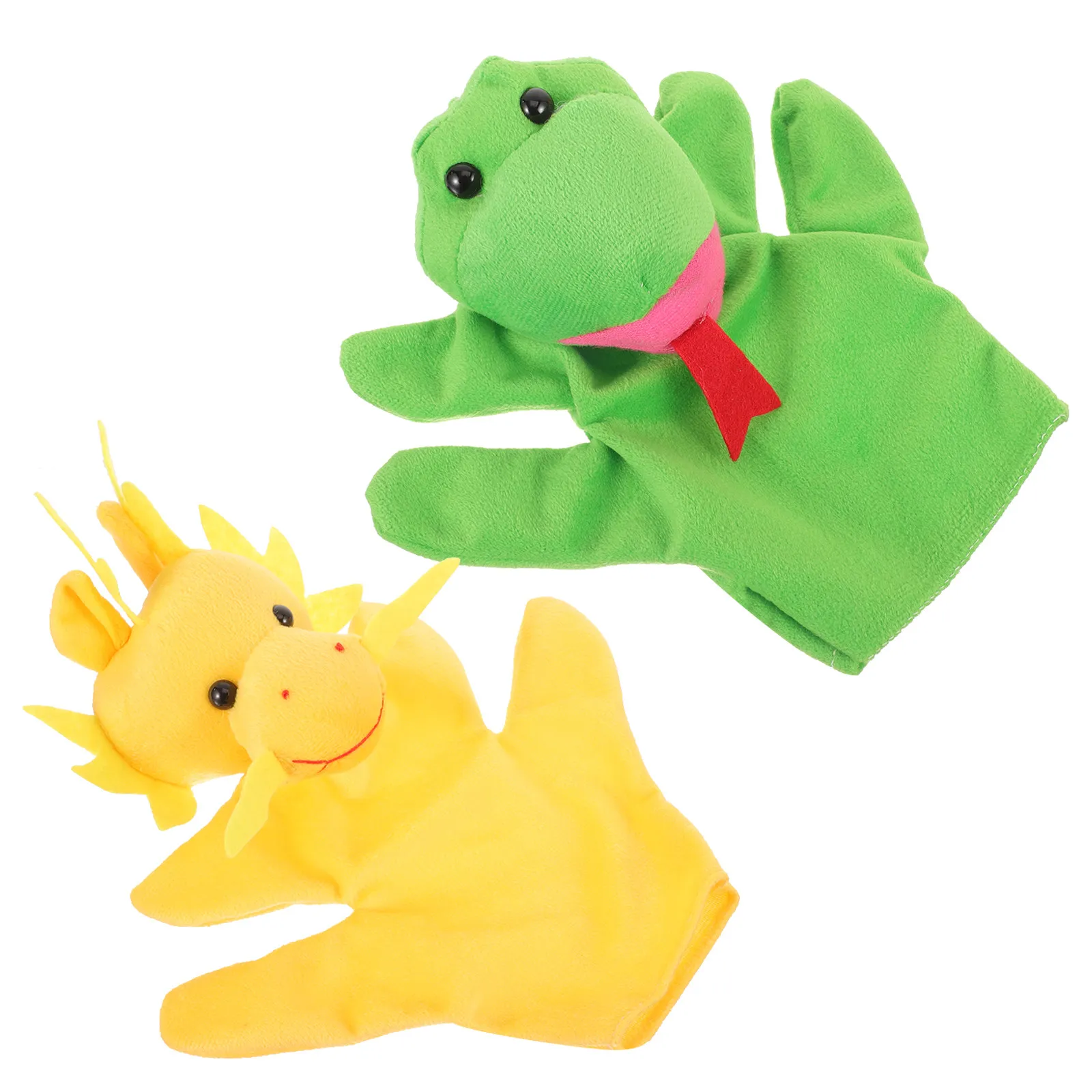 2Pcs 동물 손 인형 어린이를위한 귀여운 대화 형 스토리 텔링 인형 어린이를위한 조기 교육 부모 자녀 선물 인형