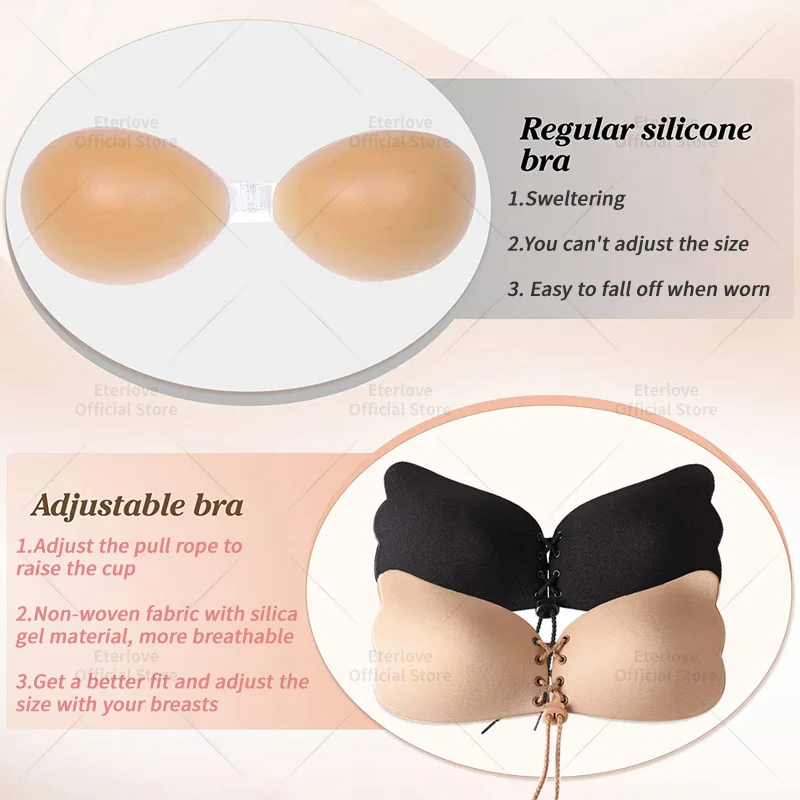 Auto-adesivo Silicone Push Up Bra, sem alças, sutiãs invisíveis, Peito,  Pasty Nu, Pasta Peito, almofadas de mamilo - AliExpress