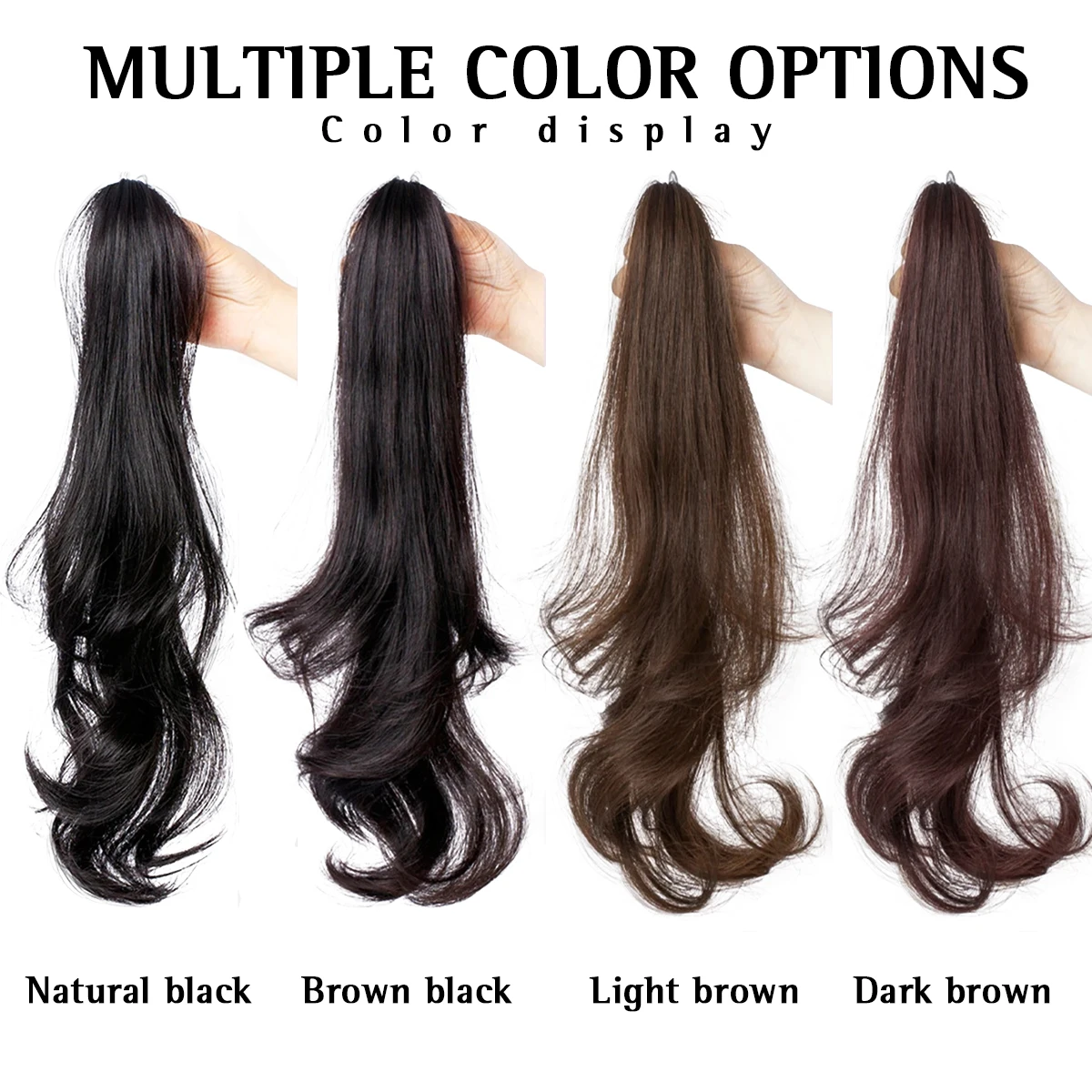 Synthetic rabbit princess hairstyle clip ponytail long curly hair clip on a woman's fake ponytail hair extension daily wear