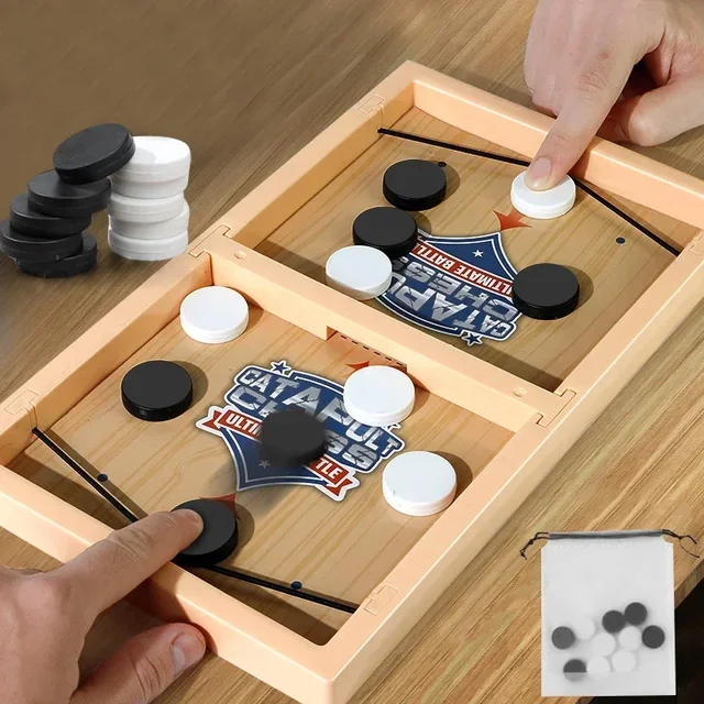 Fast Sling Puck Game Slingshot Chess Parent-child Interactive Table Chess Puzzle Board Game Interactive Play Chess 2