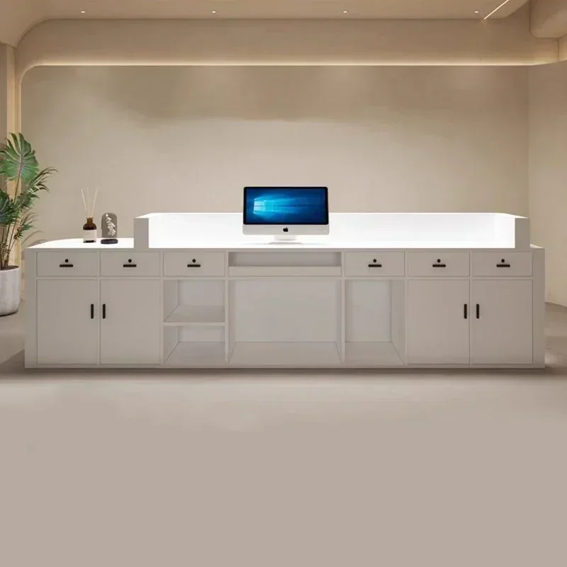 Checkout Front Desk Reception Counter Office Podium Desk reception desk storage acrylic podium Beauty Salon Spa Luxury Comptoir De Caisse Boutique Shop Furniture