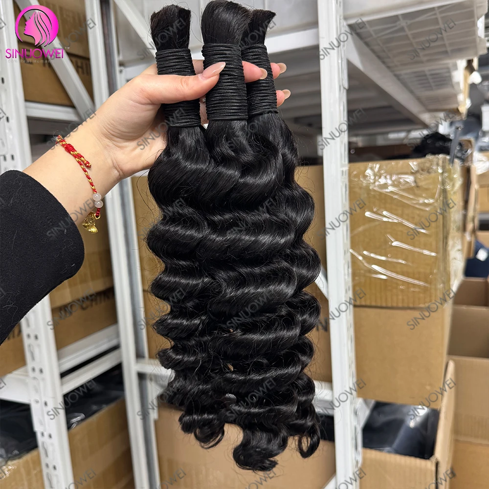 12A Grade Unprocessed Human Hair Bulk Loose Deep Curly Braiding Hair Extensions Bundles No Weft Curly Human Hair For Women 5