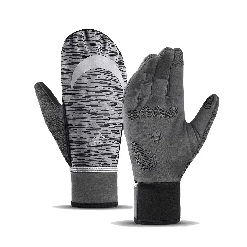 2 in 1 Gloves Winter Warm Reflective Cycling Camping Fishing Sport Touch Screen Non-slip Windproof Snowboard Skiing Loose