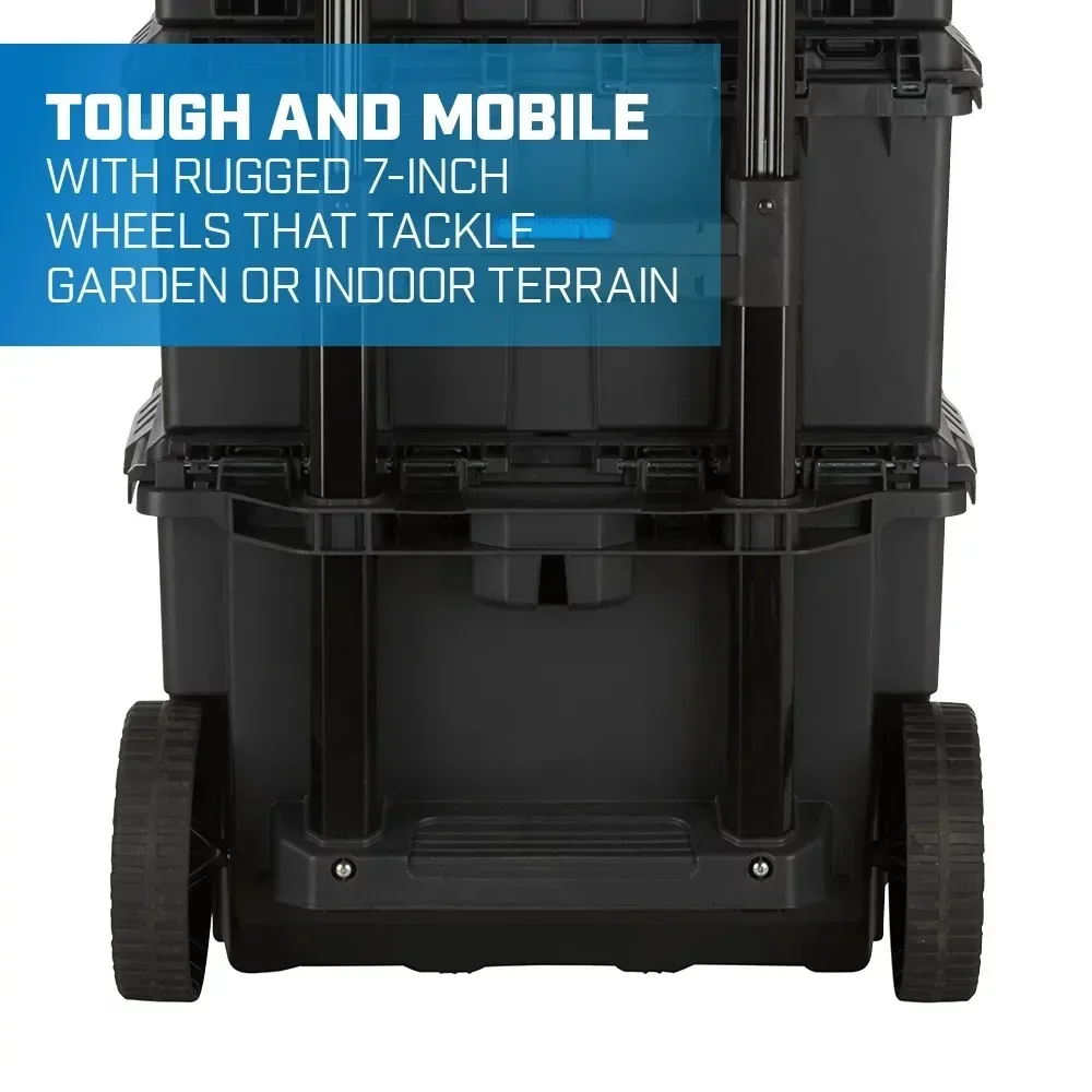 Stack System, Mobile Tool Box for Storage and Organization, Fits 7 Parts Modular  System And Suits HART Power Tools 6