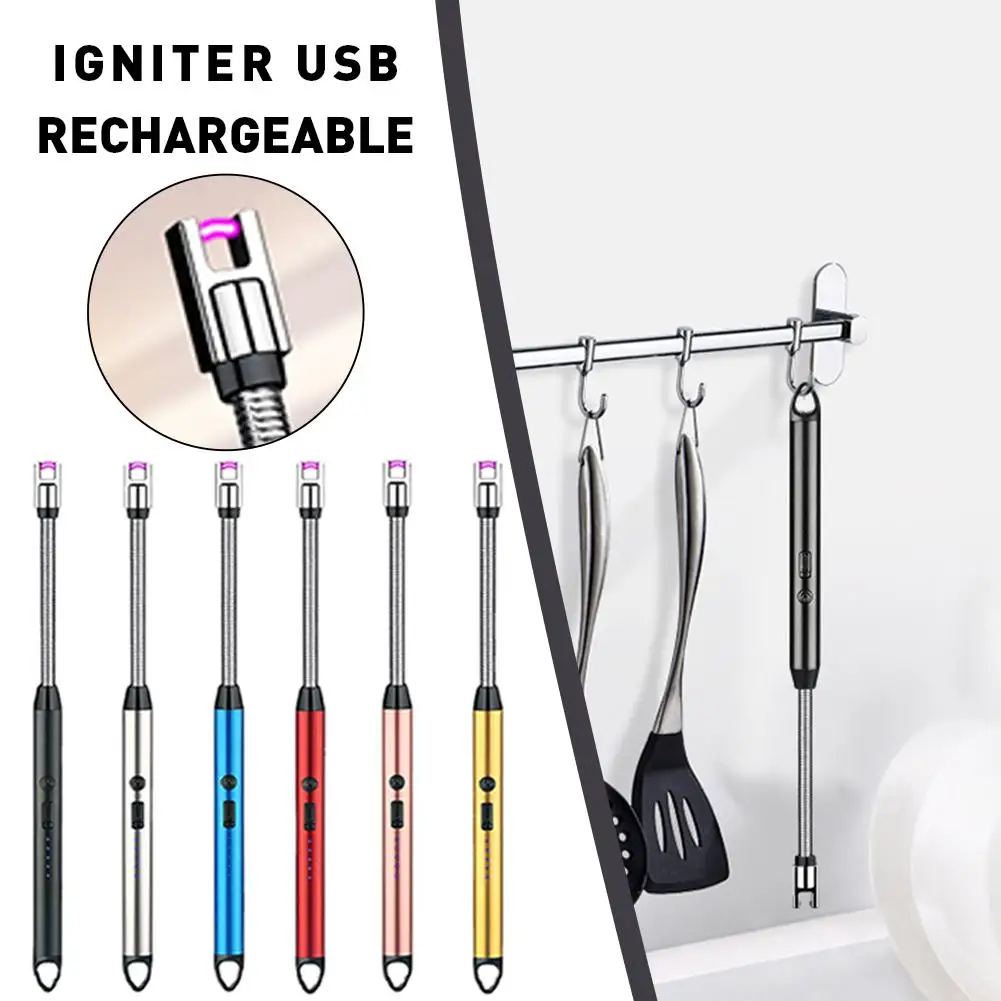 Electric Arc Lighter USB Rechargeable Portable Flameless Candle Lock Stove Safety Gun Lighter Ignition Eco-Friendly Gas V3A7 electric arc igniter