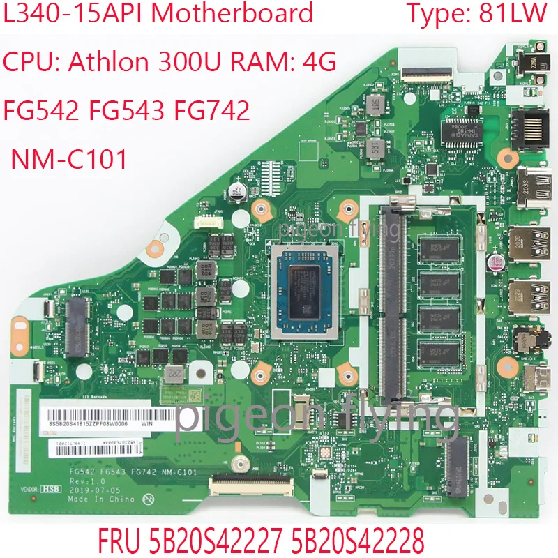 

FG542 FG543 FG742 NM-C101 L340 Motherboard 5B20S42227 5B20S42228 5B20S41813 5B20S41814 For ideapad L340-15API Laptop 81LW A300U