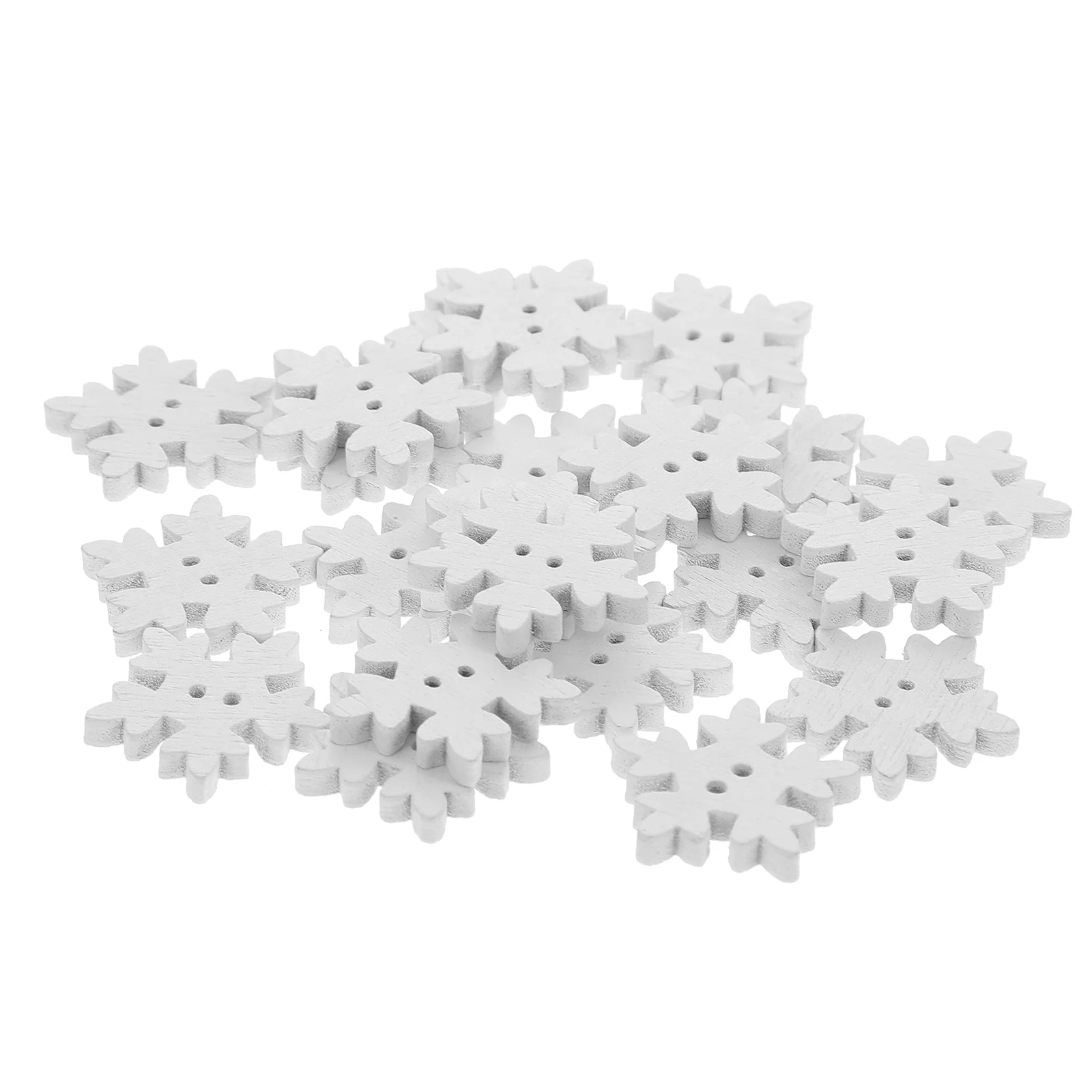 

50/100pcs 18mm Christmas Snowflake Buttons Decorative Wooden Button DIY Buttons Christmas Decorations For Kids Children