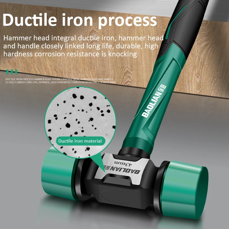 Multifunction Double Headed Installation Hammer 27/36/43mm Rubber Mounting Hammer Non-slip Non-Vibration Professional Work Tool