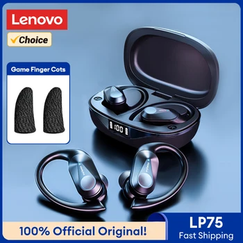 Lenovo Original LP75 TWS Bluetooth 5.3 Headphones Wireless Music Earphones LED Digital Display Noise Reduction Game Earbuds New 1