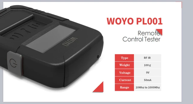 WOYO PL001 10-1000MHz Testeur Télécommandé Testeur de Voiture  High-Precision Céquette de Camion de Camion Remote, RF / Détecteur  Intelligent IR