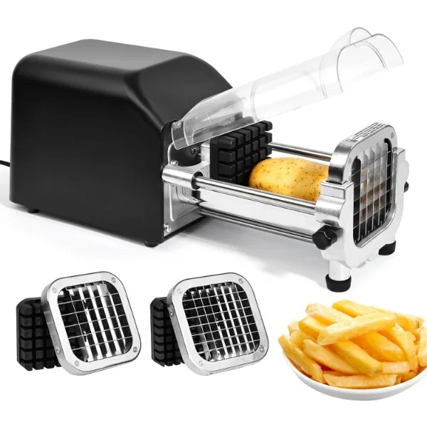 Befano Electric French Fry Cutter, Upgrade Lid Control Version with 1/2 Inch and 3/8 Inch Blade. 300w Commercial Grade