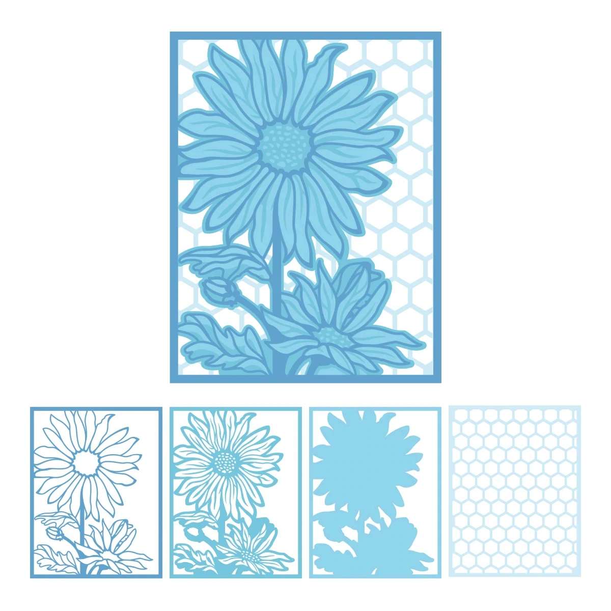 

Layered Sunflower Background 2022 New Metal Cutting Dies Scrapbooking for Paper Making Frame Card Craft Supplies No Stamps