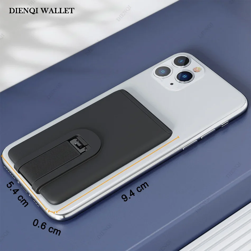 Silikon-Handy-Kartenhalter, selbstklebender Aufkleber, Tasche, Handy-Ständer, modischer, schlanker Kreditkarteninhaber für iPhone und Samsung – Detail 2
