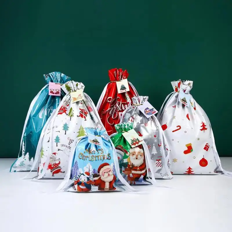 

Christmas gift candy bag Santa Claus drawstring bag Christmas gift wrapping bag for Christmas party decoration bag