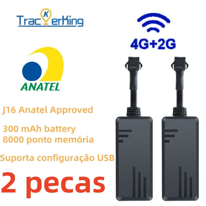 2 Pieces J16 4G GPS Tracker TrackerKing 4G+2G GPS Tracking Device Tracker Anatel Approved GT06 Protocol Muti Alarm,gps tracker