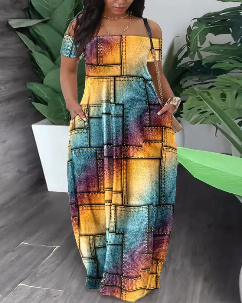 

Dresses New Summer Women's Clothing Sexy Casual Fashion Printed Off-the-shoulder Dress