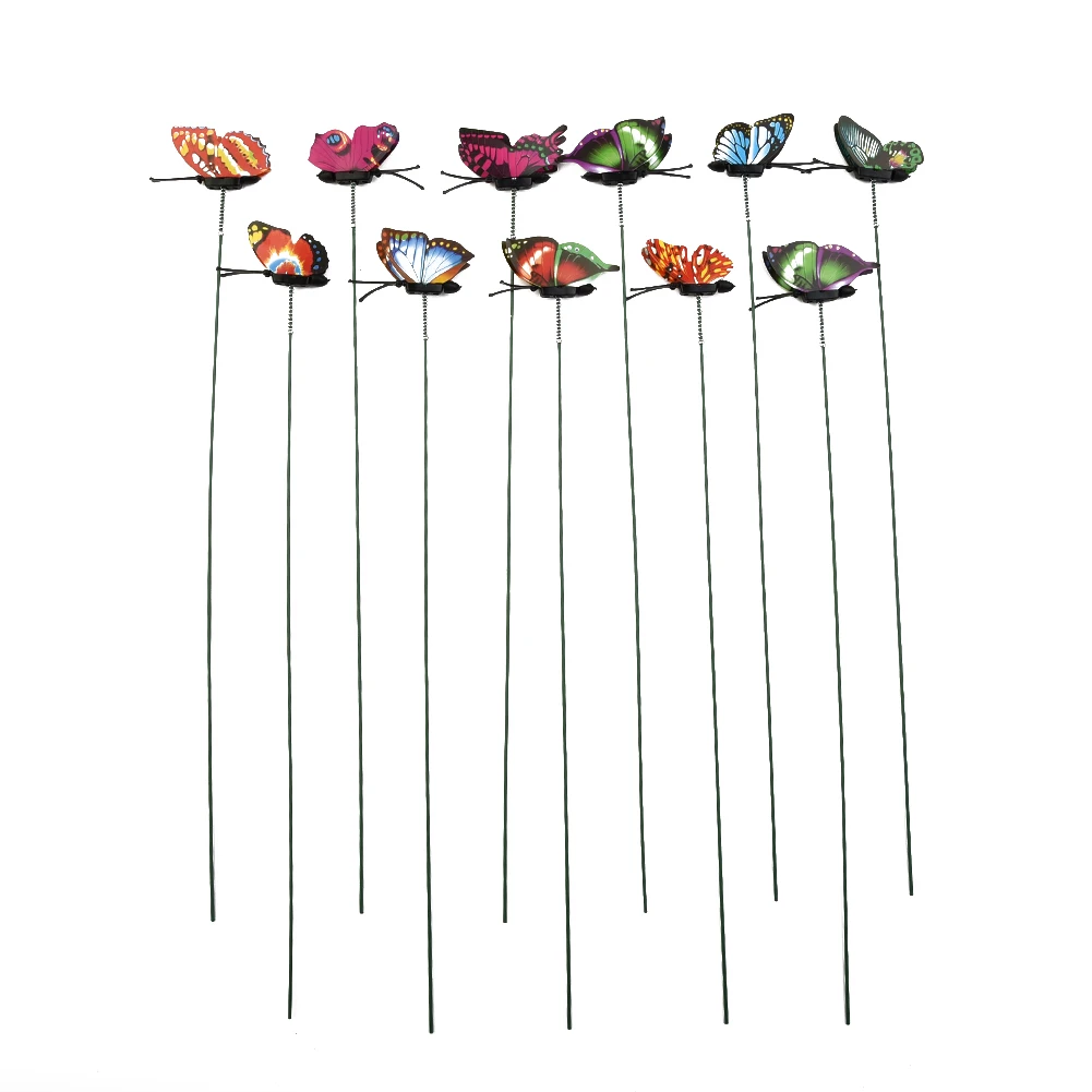 

50Pcs Butterfly Stakes Outdoor Yard Flower Pot Bed Garden Decor Yard Art 25*4cm Outdoor Decor Gardening Decoration