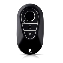Luxury TPU Car Key Protector Case Cover Shell (Black silver)
