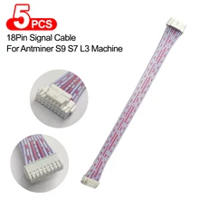 

5Pcs 18Pin Signal Cable 2X9 Pins Miner Connect Date Cable for Antminer S9 S7 L3 Machine Communication Spacing 2mmx155mm