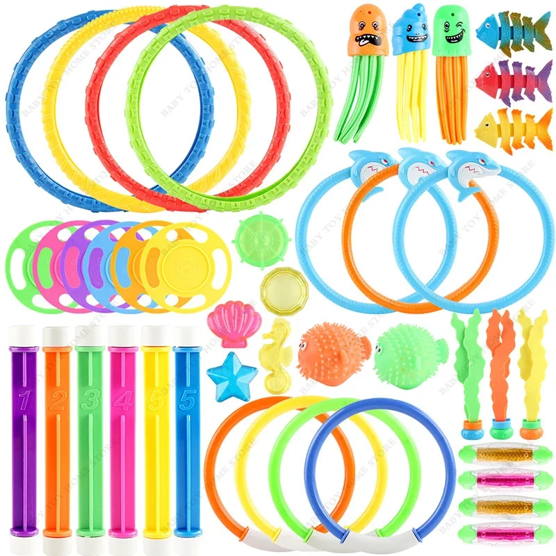 Pool Diving Toys Swimming Swim Including Sticks Torpedo Bandits Rings for Easy To Find Grab