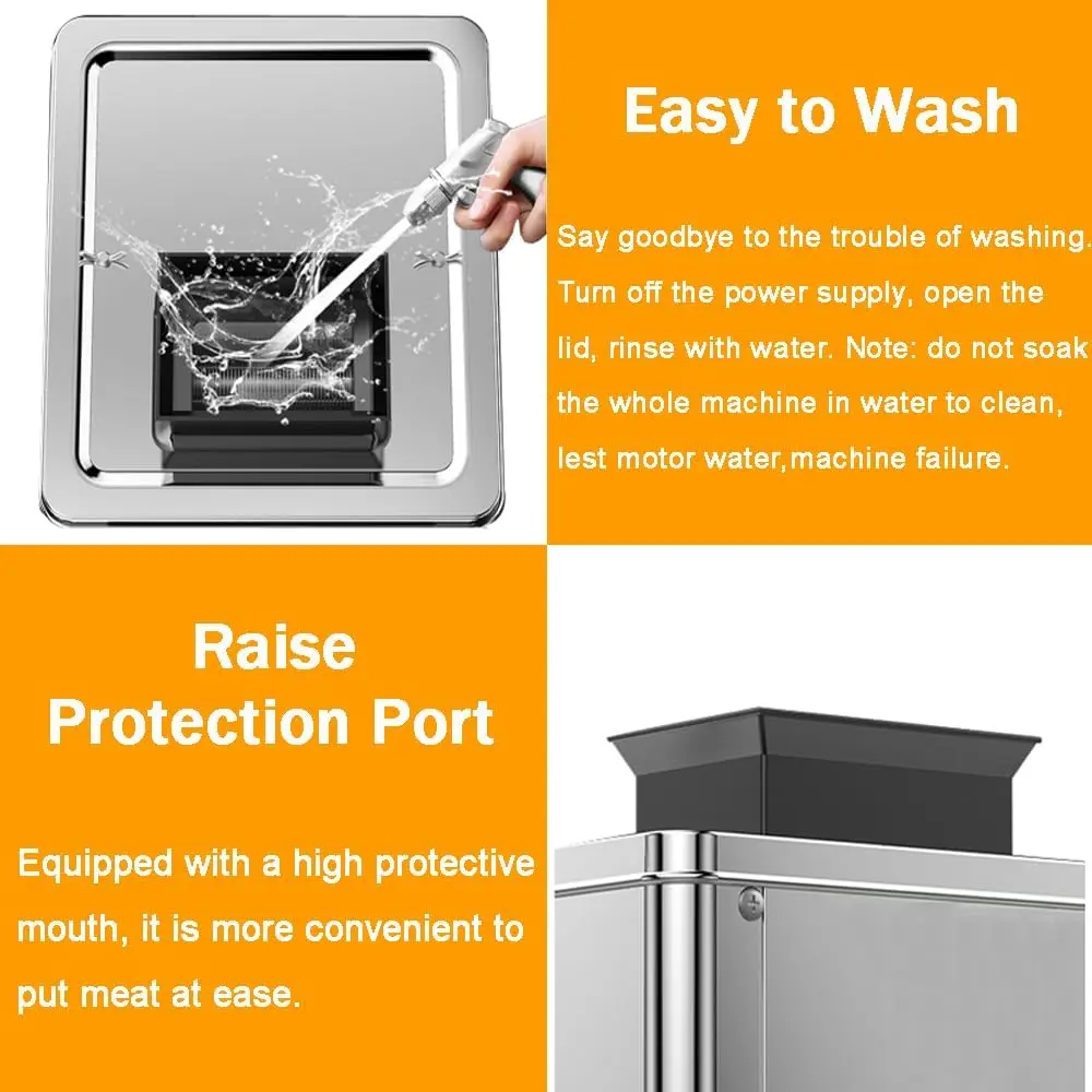 Meat Cutter Slicer Machine 7Mm Electric Meat Slicing Shredding Cutting Machine 850W Meat Cutter Slicer With Stainless Steel 4
