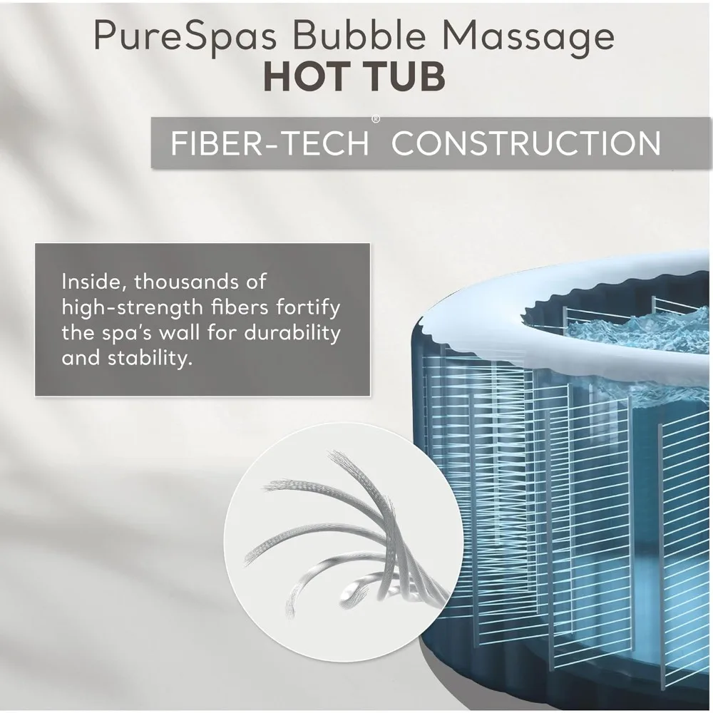 Bubble Massage Spa Set: Includes Energy Efficient Spa Cover – Push Button Control Panel – 140 Bubble Jets – 6 Person 4