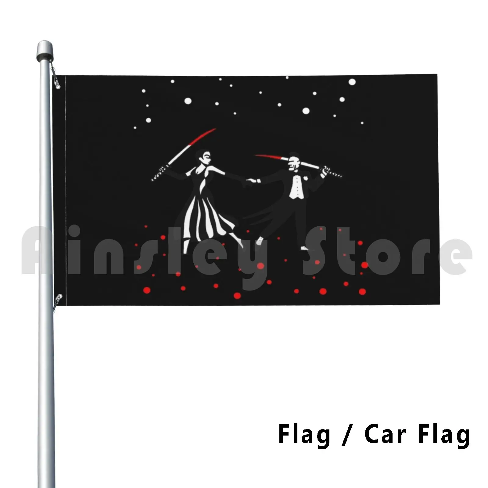 Kill Ginger And Fred ( On Black ) Outdoor Decor Flag Car Flag Astaire Ballroom Frank Miller Fred Ginger Katana