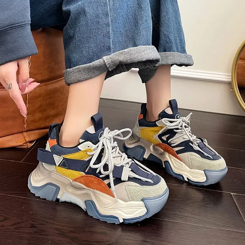 

Women Thick Soled Sports Shoes Spring 2023 Designer Color Thick Soled Tennis Platform Sports Shoes Women Casual Sports Shoes
