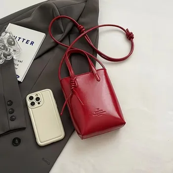 Home 16 PU Leather Mini Crossbody Bag for Women 2025 New Korean Fashion Luxury Shoulder Bags Female Simple Retro Handbags and Purses