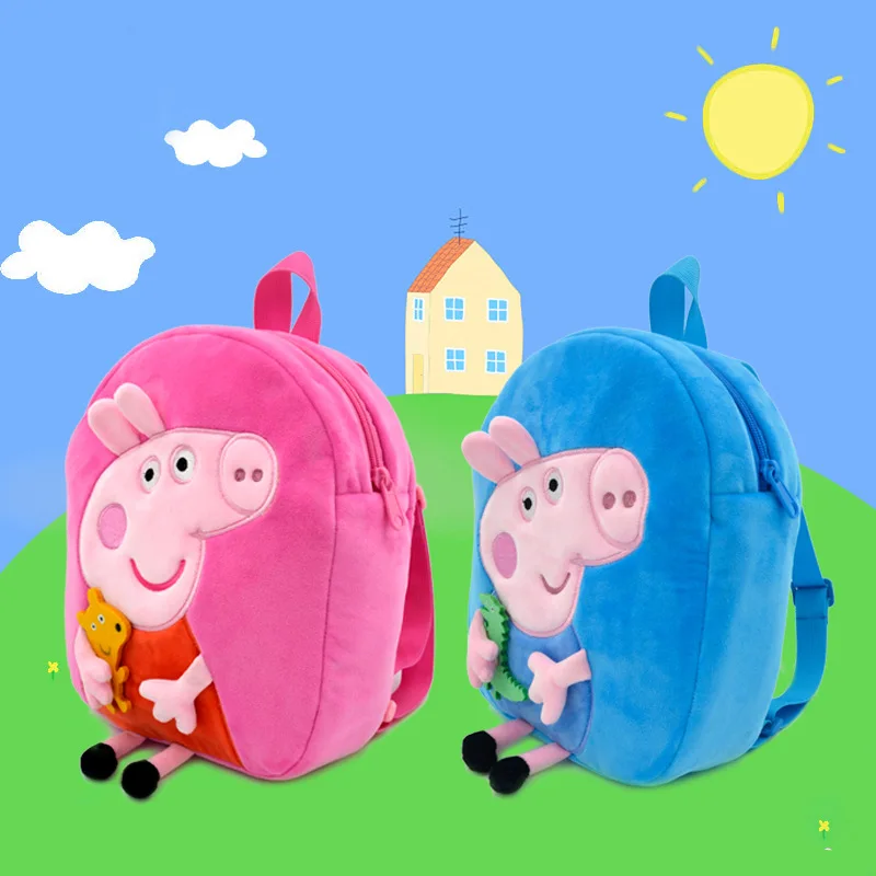 Niedlicher Peppa Pig Plüsch-Rucksack, einzelne Umhängetasche, weiches Stofftier, Kindergarten, Süßigkeiten-Geldbörse, rosa Schweinchen, Mädchen, Kind, Geburtstagsgeschenk – Detail 1