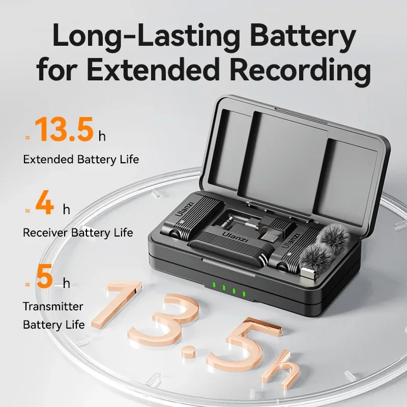 Ulanzi A100 Wireless Lavalier Microphone Professional 20M Audio