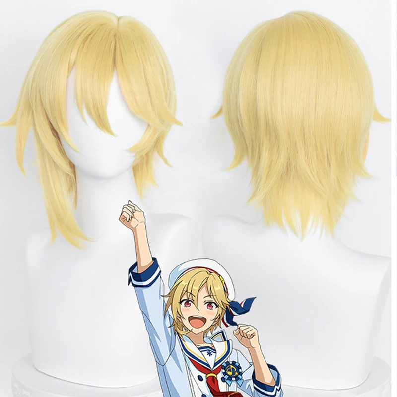 

Nazuna Nito Cosplay Wig Ensemble Stars Cosplay 40cm Golden Blond Wig Cosplay Heat Resistant Synthetic Wigs+Wig Cap