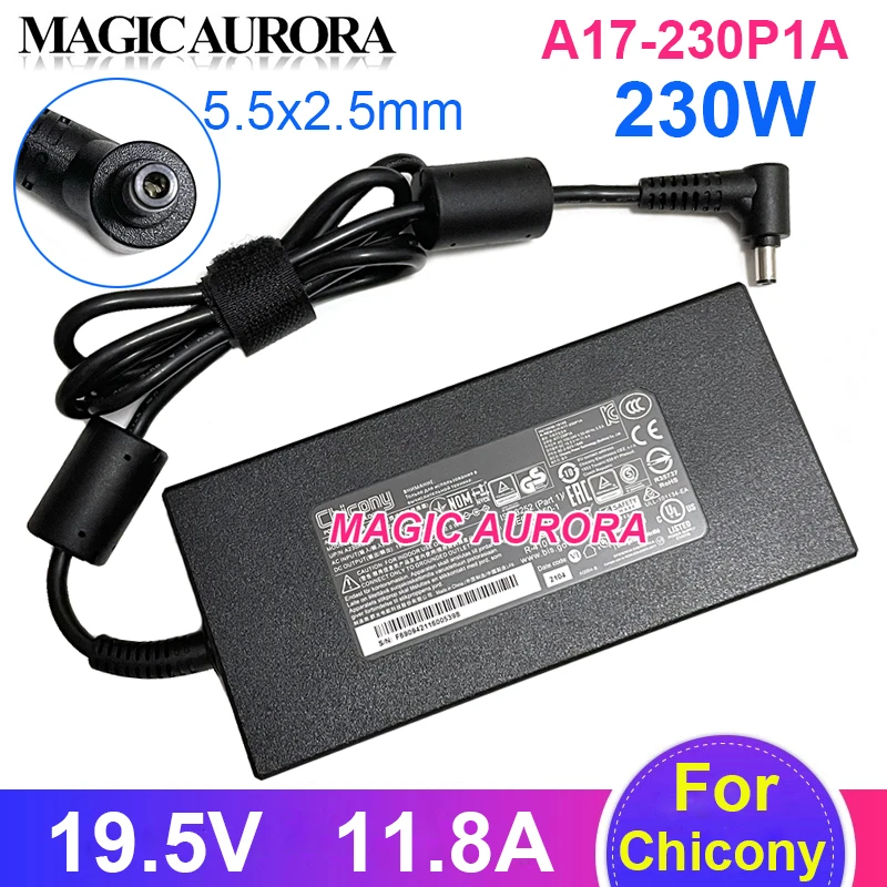 Carregador Original para Chicony Adaptador ac 19.5v 11.8a A12230p1a A17-230p1a A230a012l 230w Apto para Msi P65 Creme Gs75 Laptop Stealth