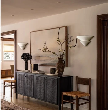 French Wabi-Sabi Gypsum Wall Lamp 1