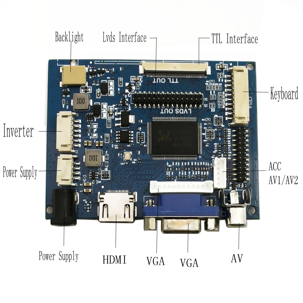 HDMI + VGA + 2AV 컨트롤러 보드 모니터 키트, N101L6, N101L6-L01, L02, L03, L05, L06, L0A, L0B, LCD LED 스크린 컨트롤러 보드 드라이버
