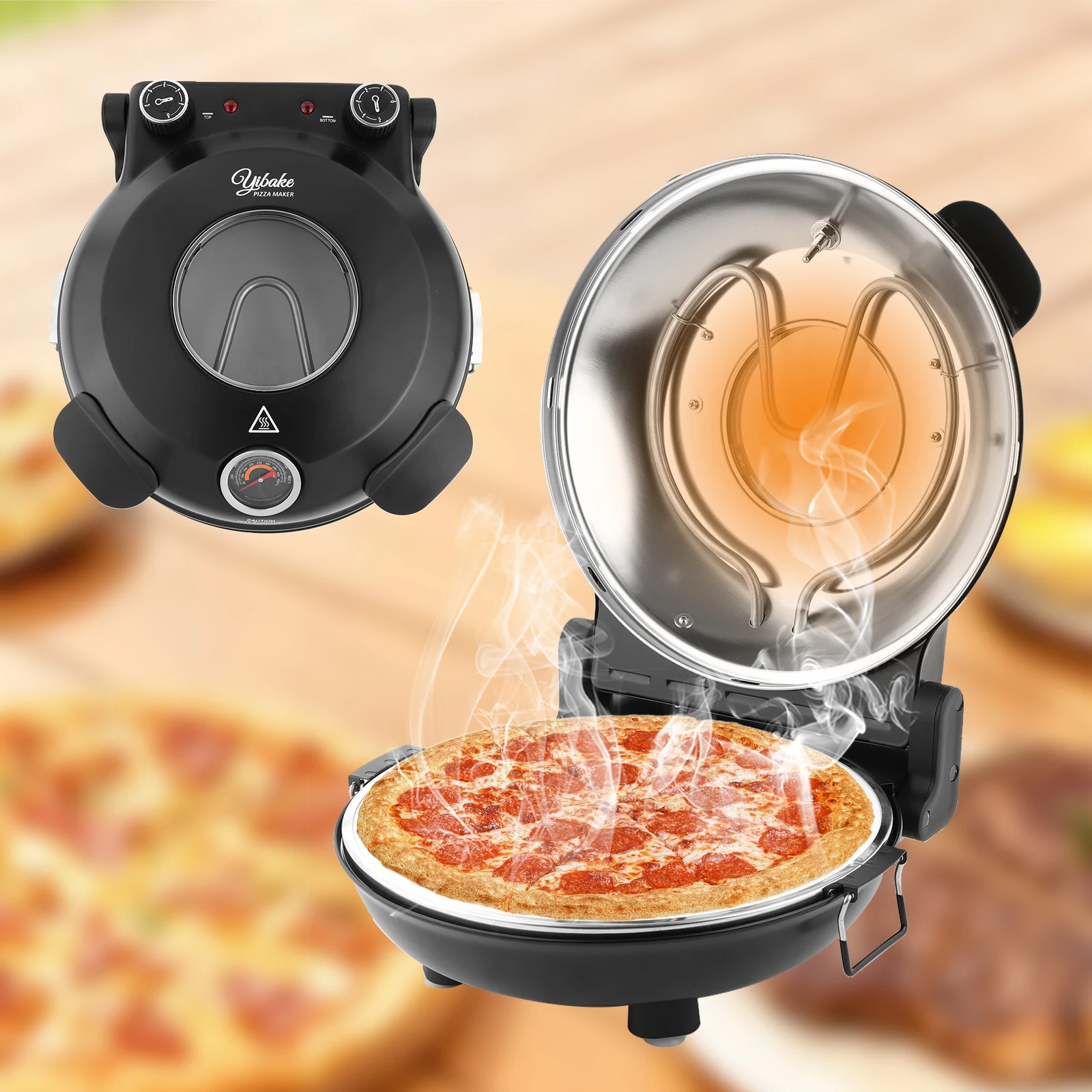 Four à pizza électrique 12 pouces 1200W BGHOME