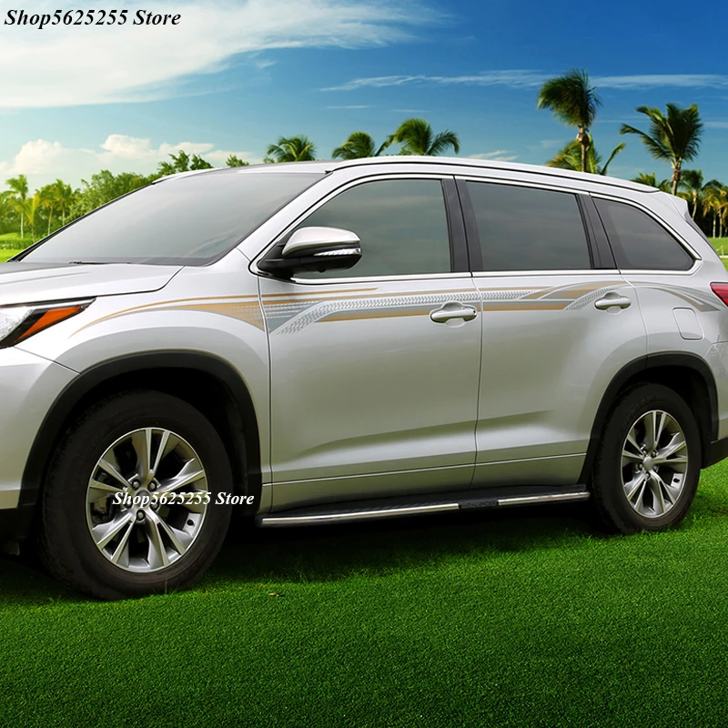 

for Toyota Highlander 2022 2021 Accessories Car Modification Stickers Sideways Garland Personalized Waistline Film