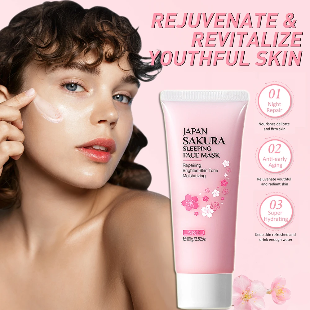 Sakura Sleeping Mask Beauty Skin Care Product Moisturizing Smoothing No
