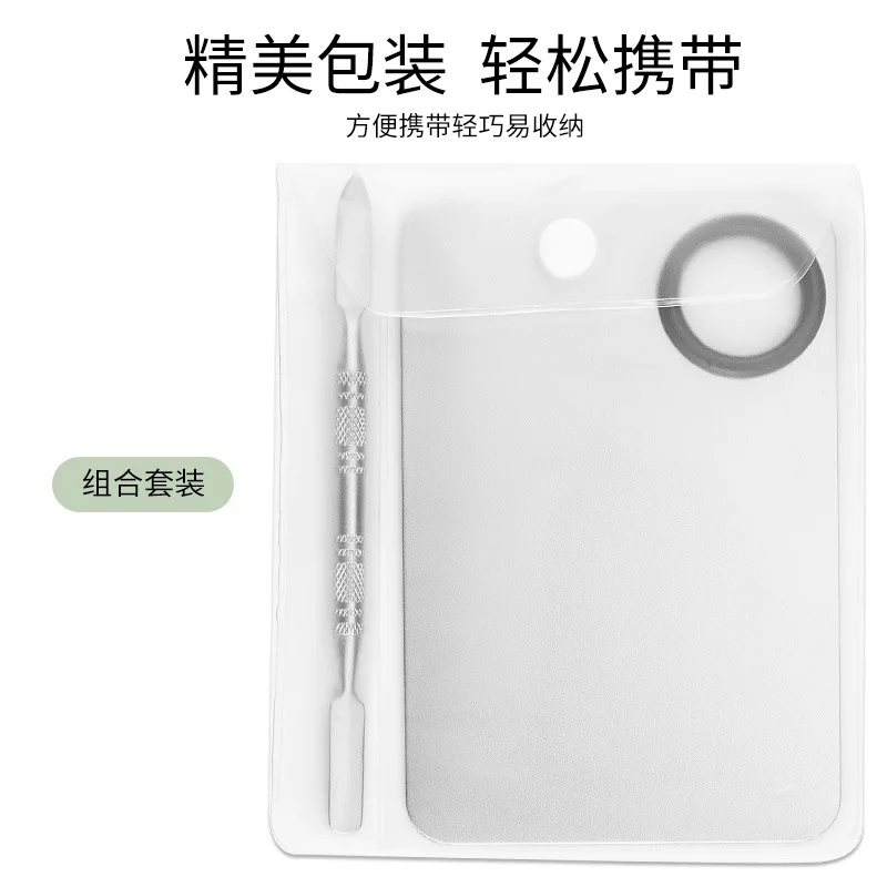 Makeup Set Stainless Steel Paint Palette Tray Mixing Rod Spatula Set For Nail Art Supply School Supplies Watercolor Oil Painting Makeup