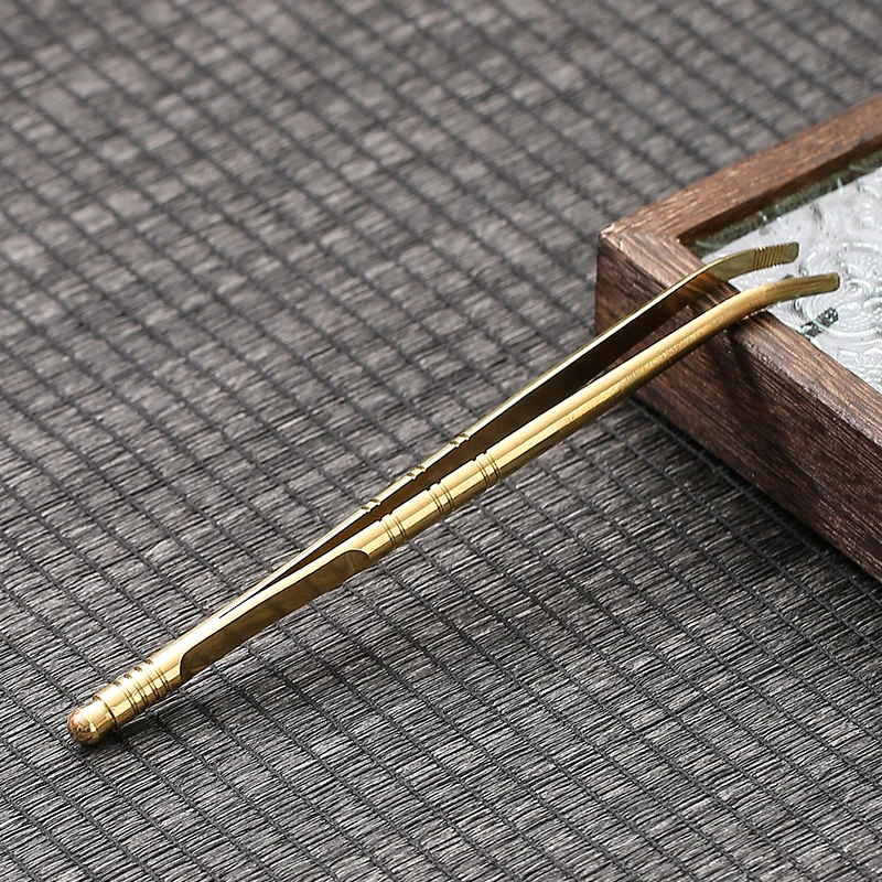 Brass Tongs for Tea Toast Bagel Bacon Pure Copper Sugar Ice Clip Heat Resistant Durable Cooking Utensils Teaware Accessories