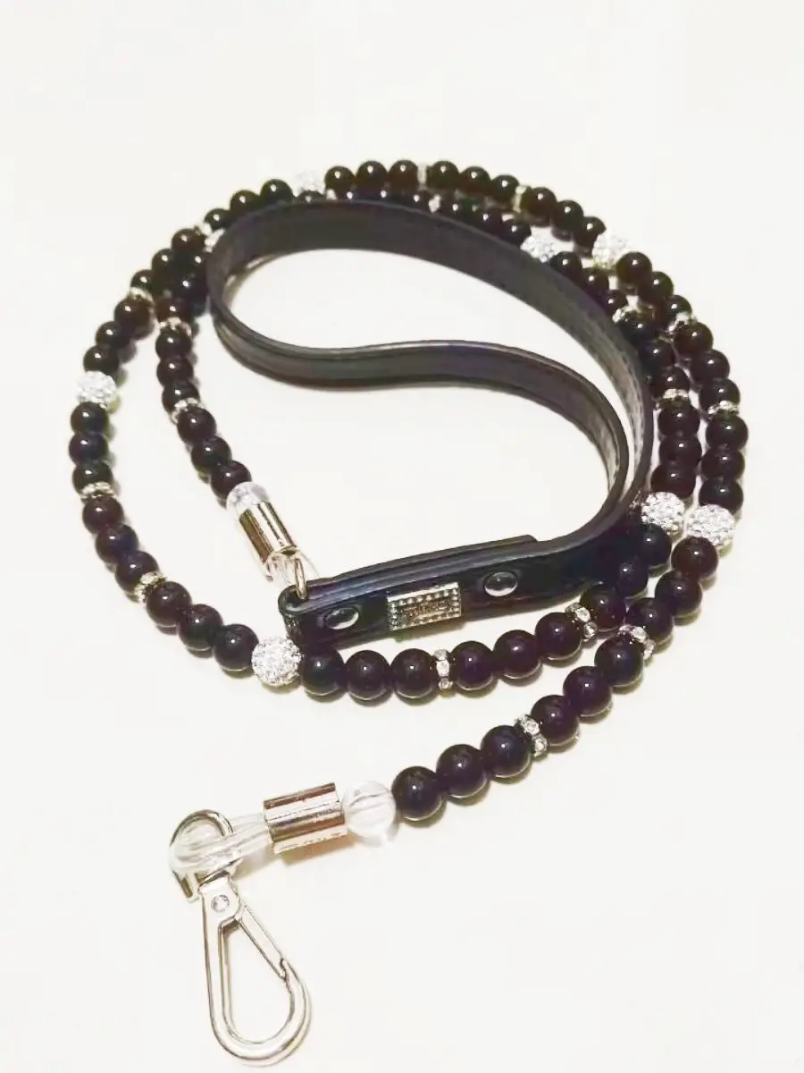 

Fashion Black And White Pearl Diamond Ball Pet Dog Chain Leash Walking Jogging Leads Pet Dog Cat Leash Supplies Pets Accessory