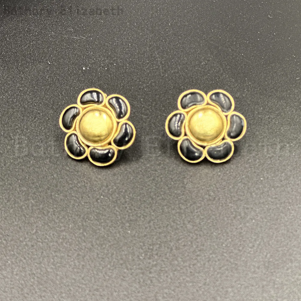 

Báthory Elizabeth France Famous Brand Circular Flower 18K Gold Earrings For Women Luxury Jewelry Top Quality Birthday Party Gift