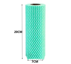 Washable Dual - Purpose Non - Woven Kitchen Cleaning Towel Roll - 1 (Green)