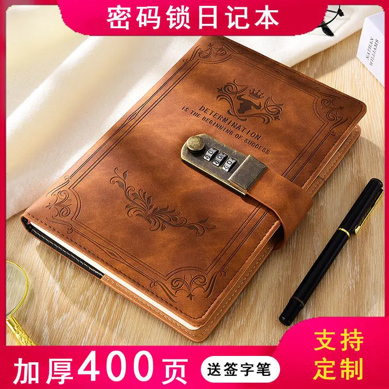 

Journal with lock password book thickened Combination lock student notepad stationery notebook agenda school daily planner