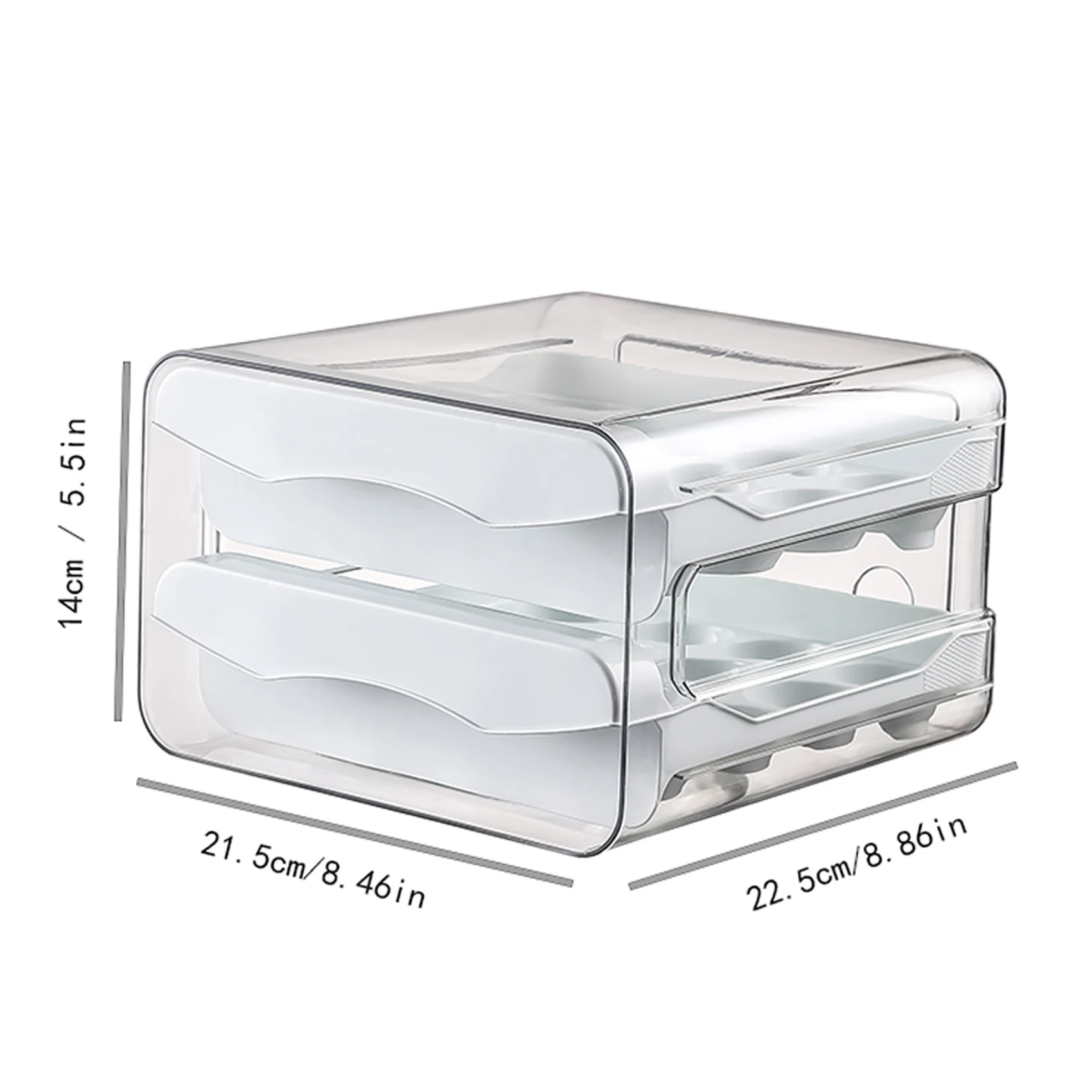 Kitchen Storage Box Egg Storage Box Food Storage Container Food Storage Box Egg Storage Container Storage Box Refrigerator Egg Storage Organizer 2-Layer Drawer Type Stackable Storage Bins Clear Plastic Egg Holder