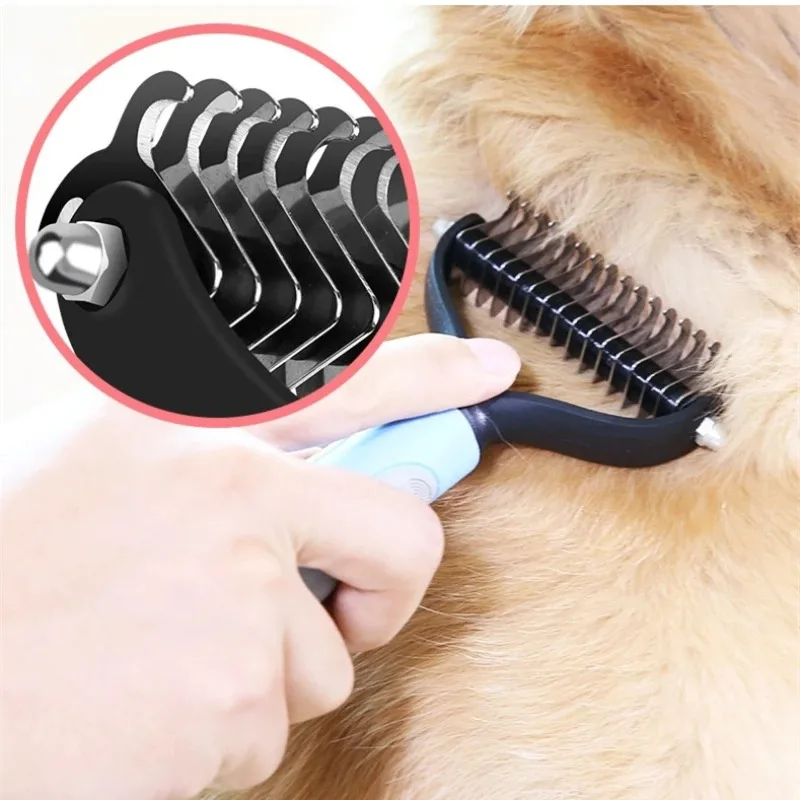 

Pet Hair Remover Dog Brush Cat Comb For Long Hair Curly Dogs Cats Removal Undercoat Pet Grooming Brush Rake Dog Accessories